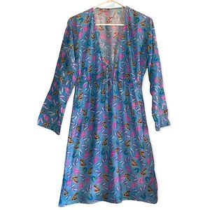 Malabay Bay by Jaye’s size medium blue flip-flop beach cover up long sleeve M